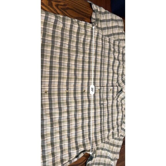 Adventure The North Face Men’s Short Sleeve Button Up Shirt XL Green Gray Plaid - Picture 8 of 16